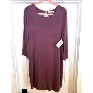 NEW Rosie Pope Maternity Hampton Tunic Dress Stone Rose Mauve Keyhole Back Large